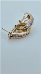 Gold-Diamond Earrings 36 Diamonds 2.16 Carat T.W. 14K Yellow Gold 5.69g